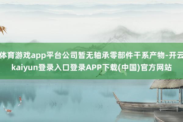 体育游戏app平台公司暂无轴承零部件干系产物-开云kaiyun登录入口登录APP下载(中国)官方网站