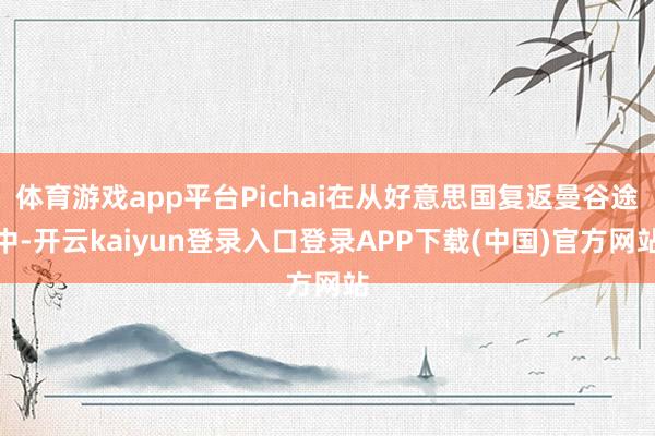 体育游戏app平台Pichai在从好意思国复返曼谷途中-开云kaiyun登录入口登录APP下载(中国)官方网站