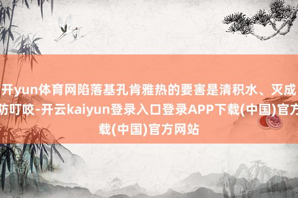 开yun体育网陷落基孔肯雅热的要害是清积水、灭成蚊、防叮咬-开云kaiyun登录入口登录APP下载(中国)官方网站