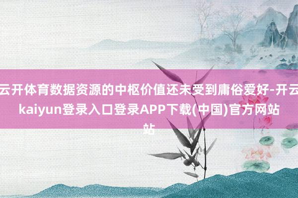 云开体育数据资源的中枢价值还未受到庸俗爱好-开云kaiyun登录入口登录APP下载(中国)官方网站