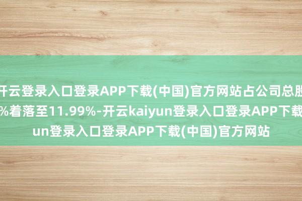 开云登录入口登录APP下载(中国)官方网站占公司总股本比例从12.52%着落至11.99%-开云kaiyun登录入口登录APP下载(中国)官方网站