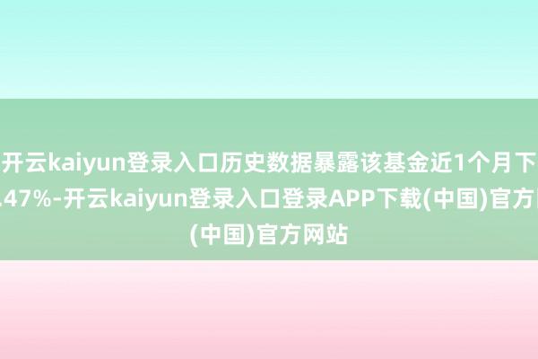 开云kaiyun登录入口历史数据暴露该基金近1个月下落4.47%-开云kaiyun登录入口登录APP下载(中国)官方网站
