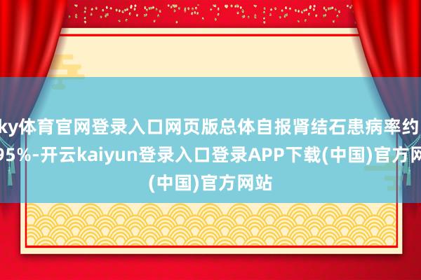 ky体育官网登录入口网页版总体自报肾结石患病率约 9.95%-开云kaiyun登录入口登录APP下载(中国)官方网站