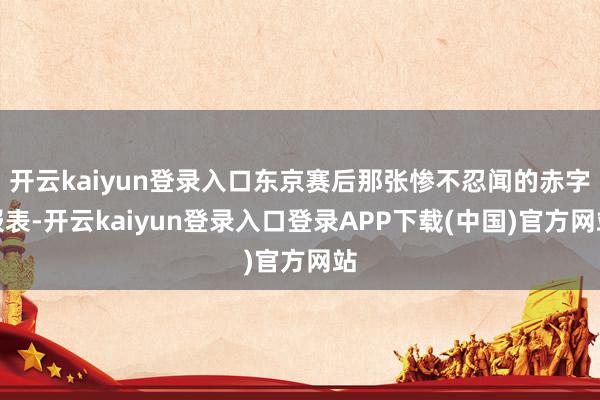 开云kaiyun登录入口东京赛后那张惨不忍闻的赤字报表-开云kaiyun登录入口登录APP下载(中国)官方网站
