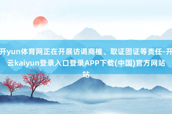 开yun体育网正在开展访谒商榷、取证固证等责任-开云kaiyun登录入口登录APP下载(中国)官方网站