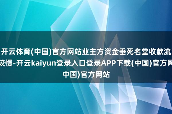 开云体育(中国)官方网站业主方资金垂死名堂收款流程较慢-开云kaiyun登录入口登录APP下载(中国)官方网站