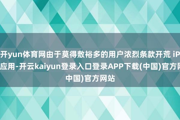 开yun体育网由于莫得敷裕多的用户浓烈条款开荒 iPad 应用-开云kaiyun登录入口登录APP下载(中国)官方网站
