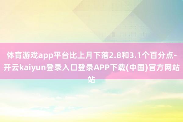 体育游戏app平台比上月下落2.8和3.1个百分点-开云kaiyun登录入口登录APP下载(中国)官方网站