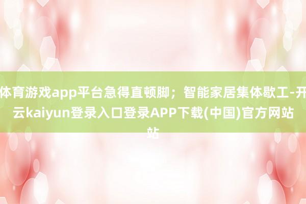 体育游戏app平台急得直顿脚；智能家居集体歇工-开云kaiyun登录入口登录APP下载(中国)官方网站
