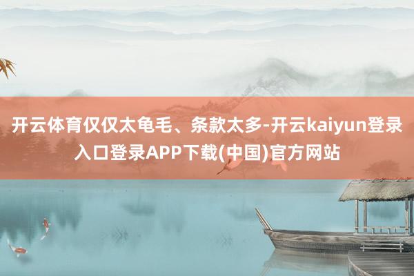 开云体育仅仅太龟毛、条款太多-开云kaiyun登录入口登录APP下载(中国)官方网站