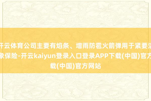 开云体育公司主要有焰条、增雨防雹火箭弹用于紧要活动表象保险-开云kaiyun登录入口登录APP下载(中国)官方网站